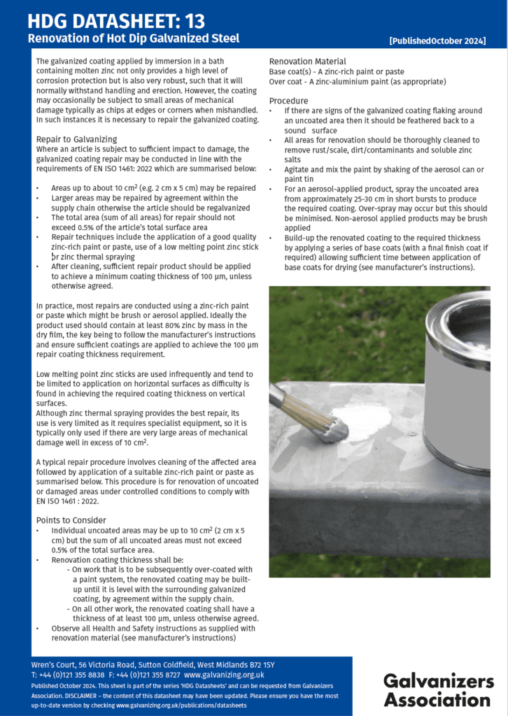 Coating Repair | Galvanized Coating Repair
